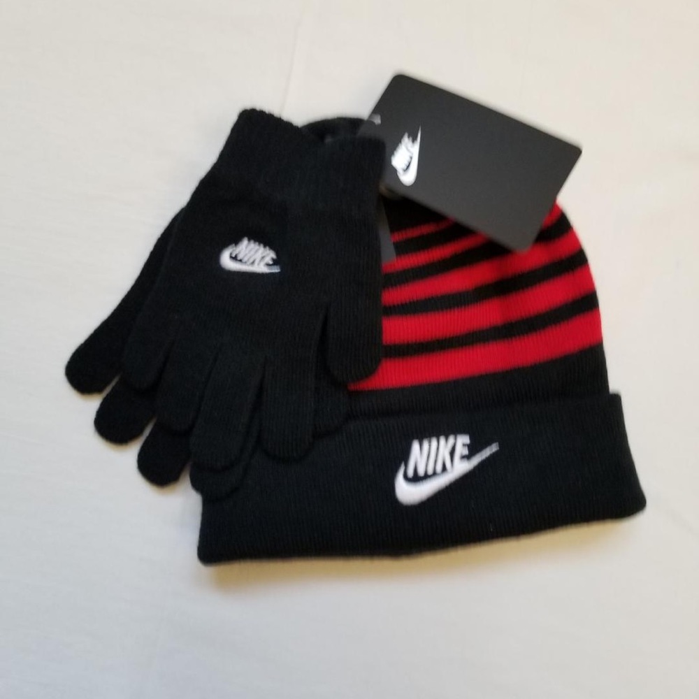 NIKE UNISEX KIDS & ADULTS FOLDOVER BEANIE & GLOVE